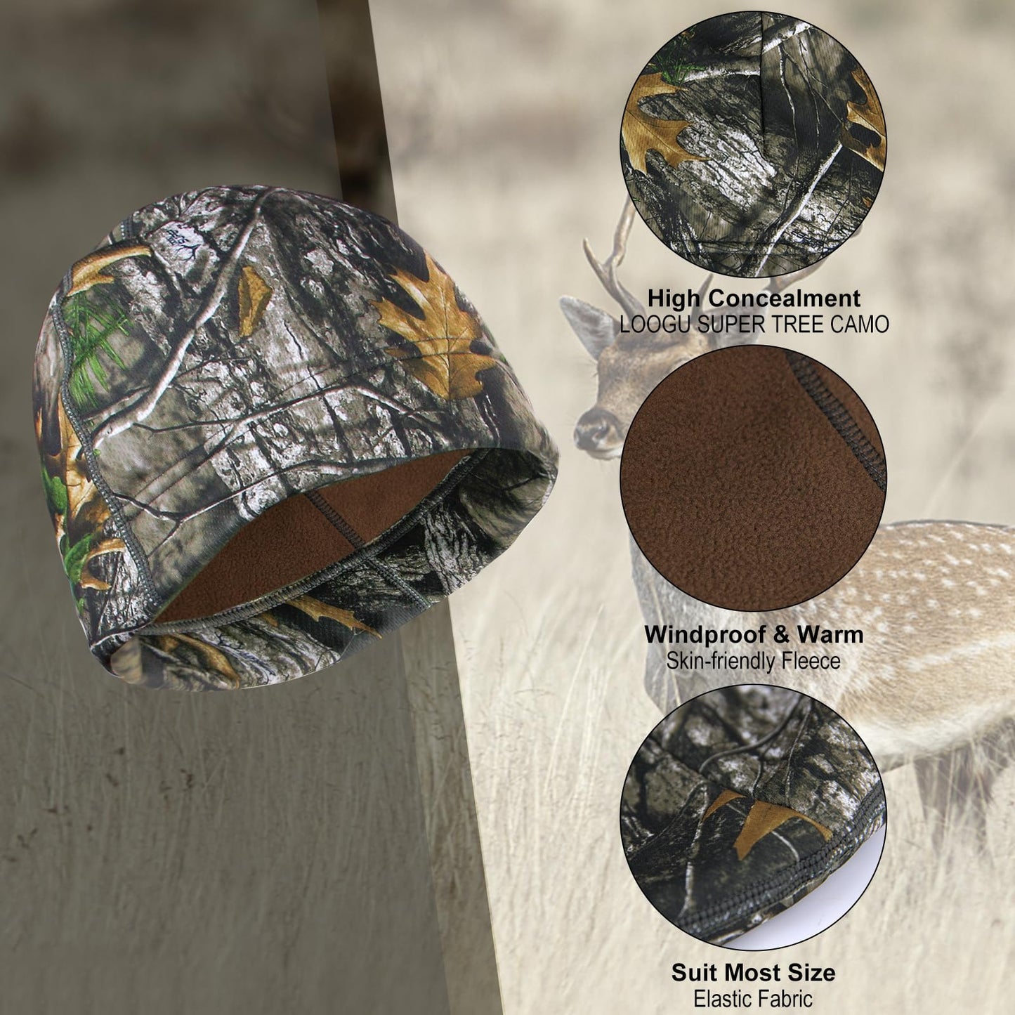 Sabertoo Camo Beanie Hat for Hunting TREE